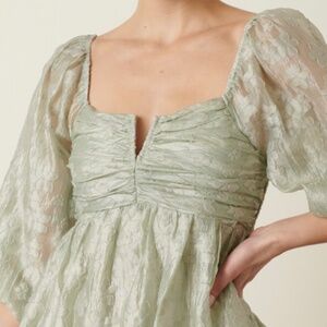 Sage green babydoll mini dress